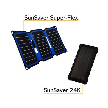 SunSaver Super-Flex portable solar charger and SunSaver 24K power bank